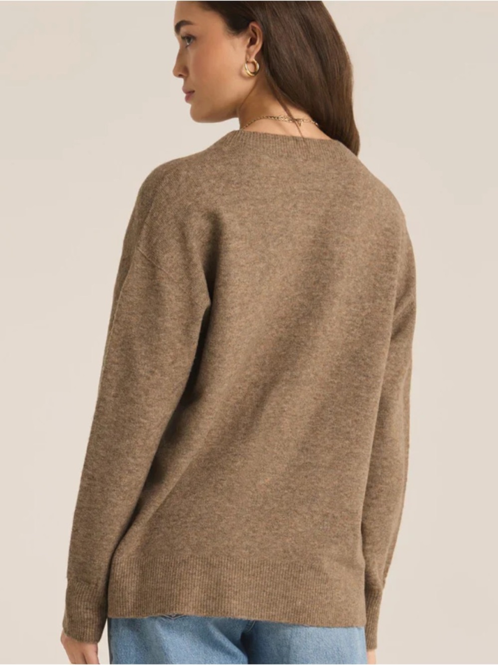 NWT (size M)  Z Supply Gia Crew Neck Sweater Chai - Picture 3 of 5